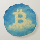 Bitcoin Blue Sky (Oil, Style: 4) ラウンドクッション (裏面)