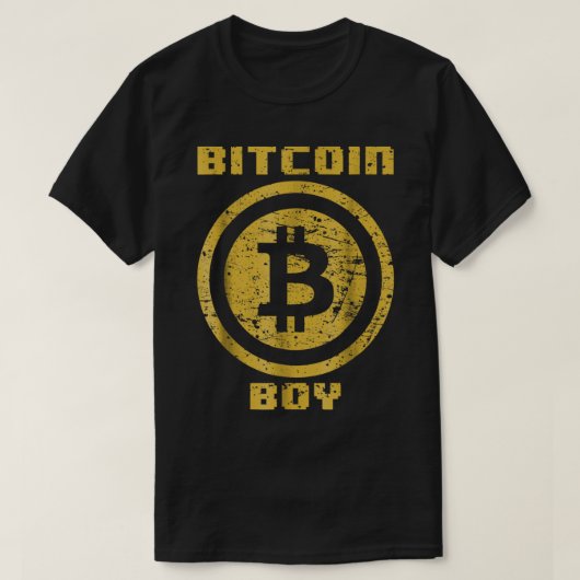 Bitcoin Boy Crypto Grunge Design Tシャツ (デザイン正面)