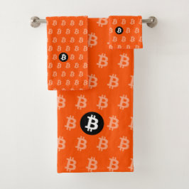 Bitcoin Bright Orange (Style 2) バスタオルセット