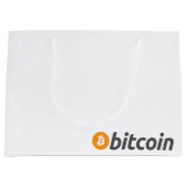 Bitcoin BTCのギフトバッグ ラージペーパーバッグ (正面)
