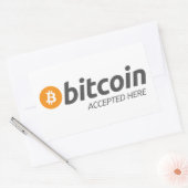 Bitcoin BTCはここに承諾 |ステッカー 長方形シール (封筒)