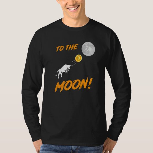 Bitcoin BtcへのMoon Bull CryptocurrencyのHodl Tシャツ (正面)