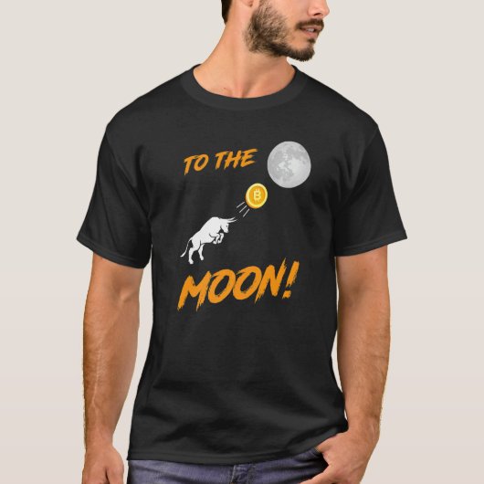 Bitcoin BtcへのMoon Bull CryptocurrencyのHodl Tシャツ (正面)