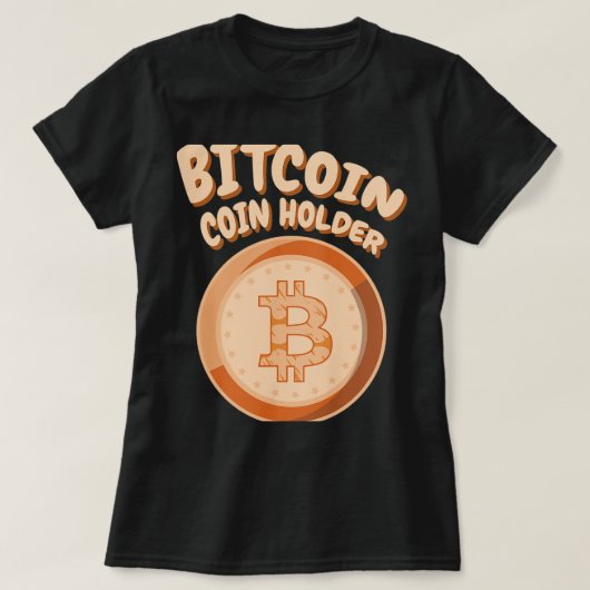 BITCOIN BTCコインホルダーCrypto Blockchain Co Tシャツ (デザイン正面)