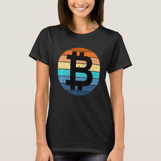 Bitcoin Btcサンセット暗号ミームHodl暗号通貨 Tシャツ (正面)