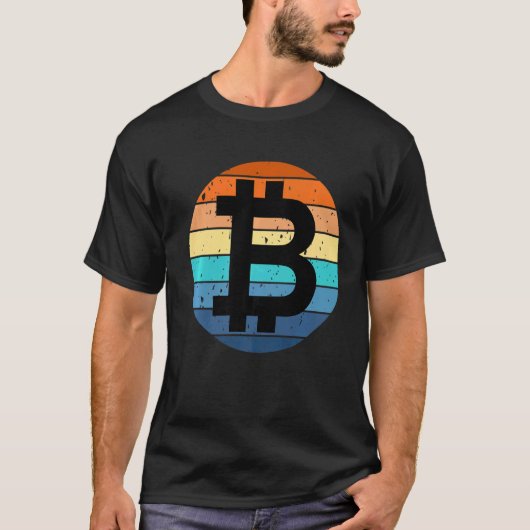 Bitcoin Btcサンセット暗号ミームHodl暗号通貨 Tシャツ (正面)
