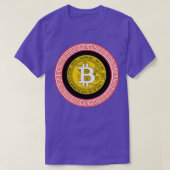 BITCOIN Btcブラック Tシャツ (デザイン正面)