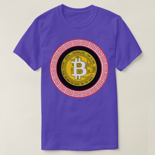 BITCOIN Btcブラック Tシャツ (デザイン正面)