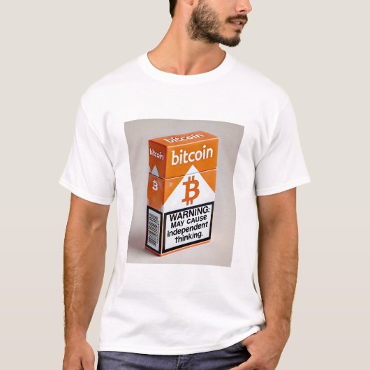 Bitcoin BTC暗号シガレットパッケおもしろいージ Tシャツ (正面)