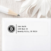 Bitcoin BTC 8ビットブラックロゴ |ラベル ラベル (インサイチュ)