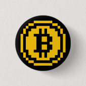 Bitcoin BTC 8-Bitロゴ | ボタン 缶バッジ (正面)