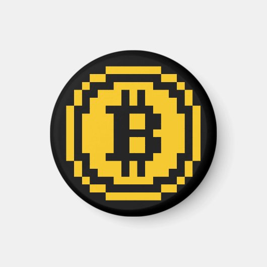 Bitcoin BTC 8-Bit ロゴ マグネット (正面)