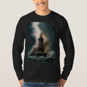 Bitcoin BTC Lighthouse Nautical Hard Money Ocean L Tシャツ (正面)