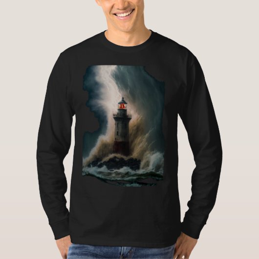 Bitcoin BTC Lighthouse Nautical Hard Money Ocean L Tシャツ (正面)