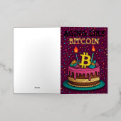 Bitcoin Cryptoの誕生日カーおもしろいドのようなエージング 箔グリーティングカード (外側レイダウン)