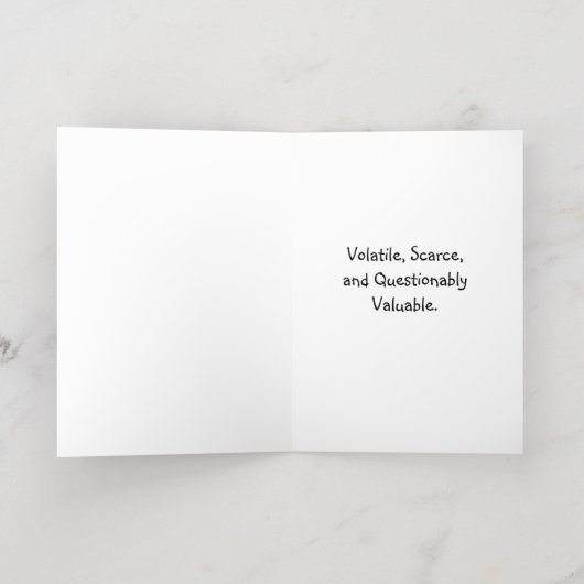 Bitcoin Cryptoの誕生日カーおもしろいドのようなエージング 箔グリーティングカード (内側レイダウン)