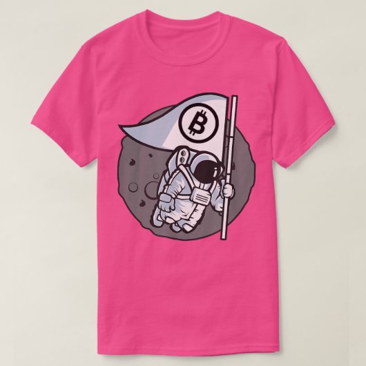 Bitcoin Crypto Blockchain Flag on tの宇宙飛行士 Tシャツ (デザイン正面)
