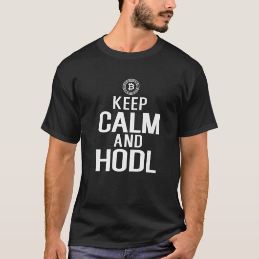 Bitcoin Crypto Calm保とHODL Tシャツ (正面)