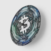 BITCOIN Crypto CoinロゴBTC Cryptocurrencyトレーダー ラウンド壁時計 (傾斜)