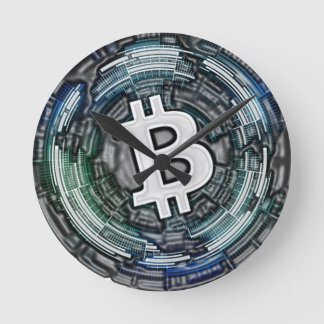 BITCOIN Crypto CoinロゴBTC Cryptocurrencyトレーダー ラウンド壁時計