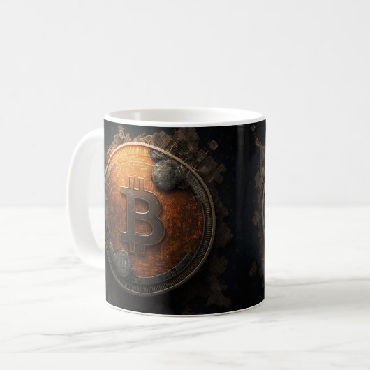 Bitcoin crypto currency design コーヒーマグカップ (正面左)