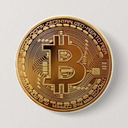 Bitcoin Crypto Large Coinボタクールン 缶バッジ (正面)