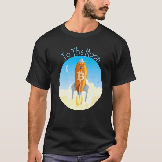 Bitcoin Crypto To the Moon NFT Blockchain Cryptocu Tシャツ (正面)