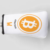 Bitcoin Cryptocurrencyのモノグラムのな名前 ゴルフヘッドカバー (正面)