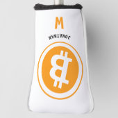 Bitcoin Cryptocurrencyのモノグラムのな名前 ゴルフヘッドカバー (回転90)