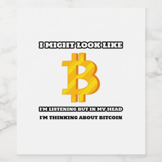 Bitcoin Cryptocurrencyは聞ない ワインラベル (シングルラベル)