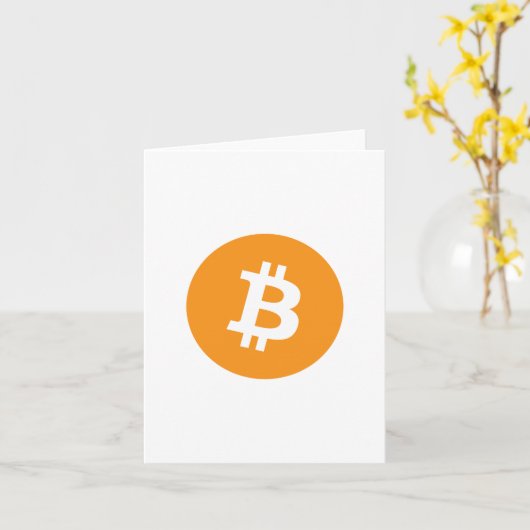 Bitcoin Cryptocurrencyロゴ カード (黄色い花)
