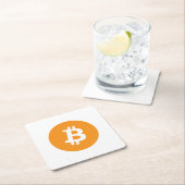 Bitcoin Cryptocurrencyロゴ スクエアペーパーコースター (インサイチュ)