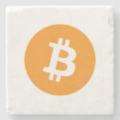 Bitcoin Cryptocurrencyロゴ ストーンコースター (正面)