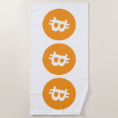 Bitcoin Cryptocurrencyロゴ ビーチタオル (正面)