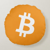 Bitcoin Cryptocurrencyロゴ ラウンドクッション (正面)