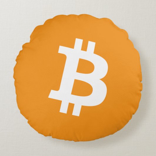 Bitcoin Cryptocurrencyロゴ ラウンドクッション (正面)