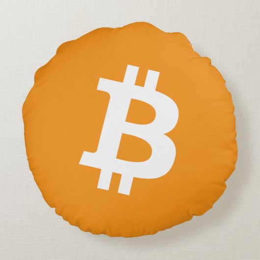 Bitcoin Cryptocurrencyロゴ ラウンドクッション (裏面)