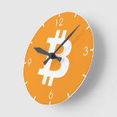 Bitcoin Cryptocurrencyロゴ ラウンド壁時計 (傾斜)