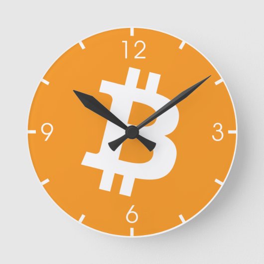 Bitcoin Cryptocurrencyロゴ ラウンド壁時計 (正面)