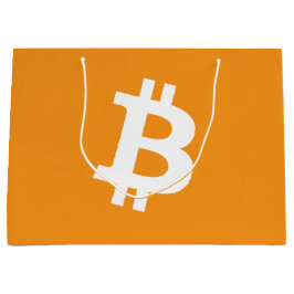 Bitcoin Cryptocurrencyロゴ ラージペーパーバッグ