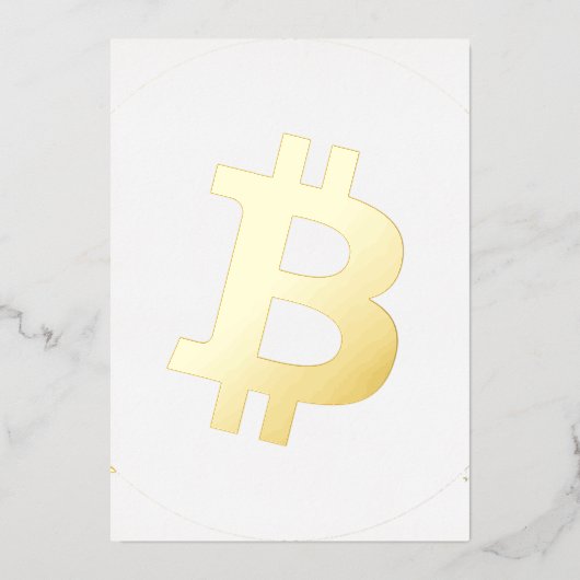 Bitcoin Cryptocurrencyロゴ 箔招待状 (正面)