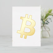 Bitcoin Cryptocurrencyロゴ 箔招待状 (立ち正面)