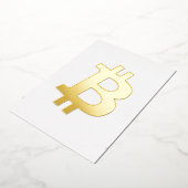 Bitcoin Cryptocurrencyロゴ 箔招待状 (回転した状態)