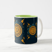 Bitcoin Cup – クリプトモダンファン向けギフト ツートーンマグカップ (正面右)