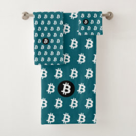 Bitcoin Dark Teal バスタオルセット
