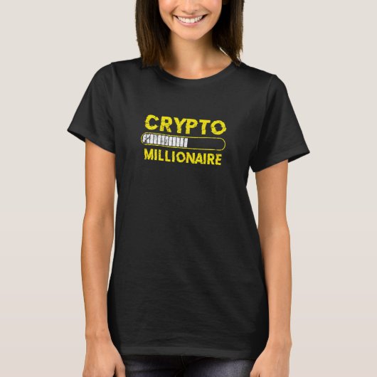 Bitcoin Ethereumを読み込む女性暗号の億万長者 Tシャツ (正面)