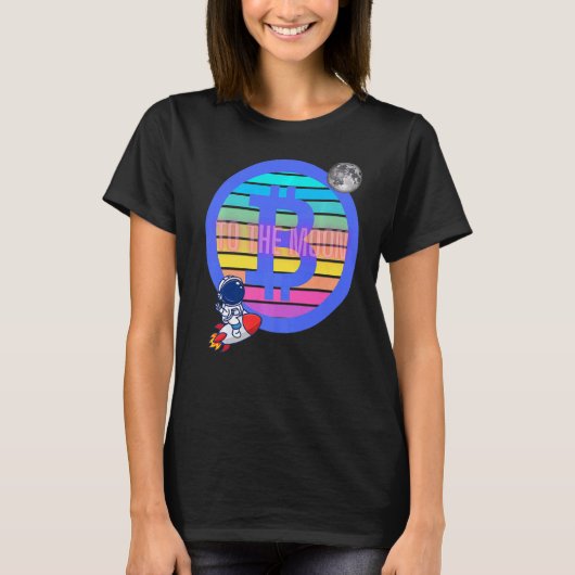 Bitcoin Exchange BtcブロックチェーンからMoon Crypto Tシャツ (正面)