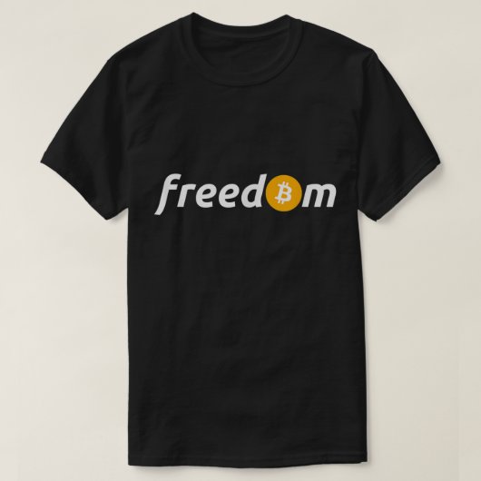 Bitcoin Freedom Crypto Investor Minimalist Design Tシャツ (デザイン正面)