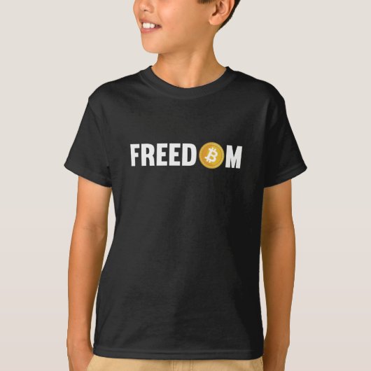 Bitcoin Freedom Cryptocurrency Crypto Blockchain Tシャツ (正面)