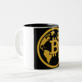 Bitcoin global asset mug ツートーンマグカップ (正面左)